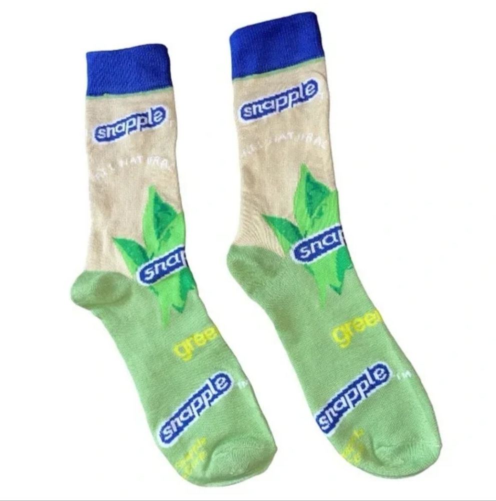 3/$25 Snapple Drink green brown Novelty Odd Sox Crew Socks Mens